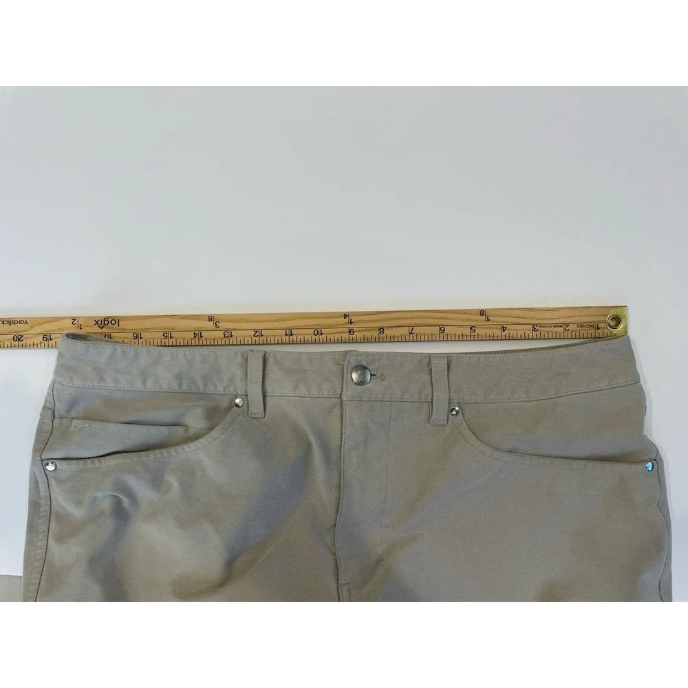 Lululemon ABC Pant Men 36x26‎ Beige Tapered 5 Pocket Commuter Golf Relaxed Fit